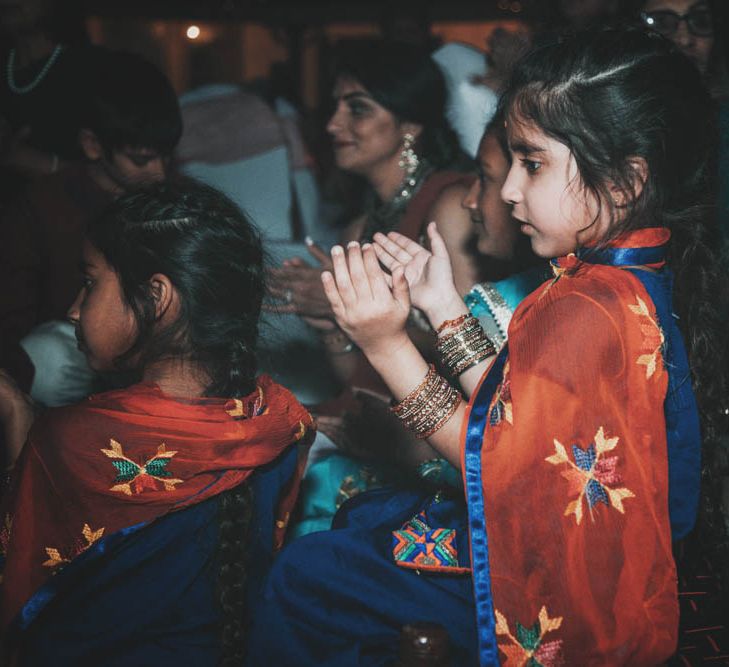 Non Religious Wedding With Indian & Spanish Cultural Traditions Bride In Simple Red Wedding Sari & ASOS Dress Images By Meghan Lorna