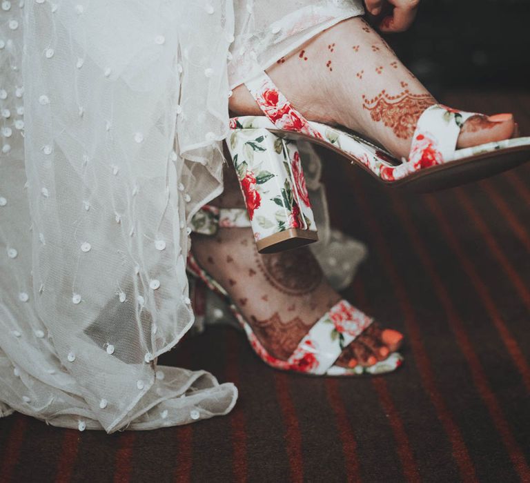 Non Religious Wedding With Indian & Spanish Cultural Traditions Bride In Simple Red Wedding Sari & ASOS Dress Images By Meghan Lorna