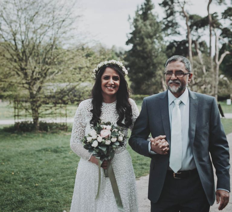 Non Religious Wedding With Indian & Spanish Cultural Traditions Bride In Simple Red Wedding Sari & ASOS Dress Images By Meghan Lorna