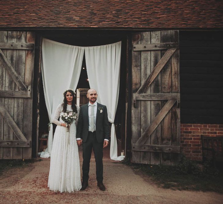 Non Religious Wedding With Indian & Spanish Cultural Traditions Bride In Simple Red Wedding Sari & ASOS Dress Images By Meghan Lorna