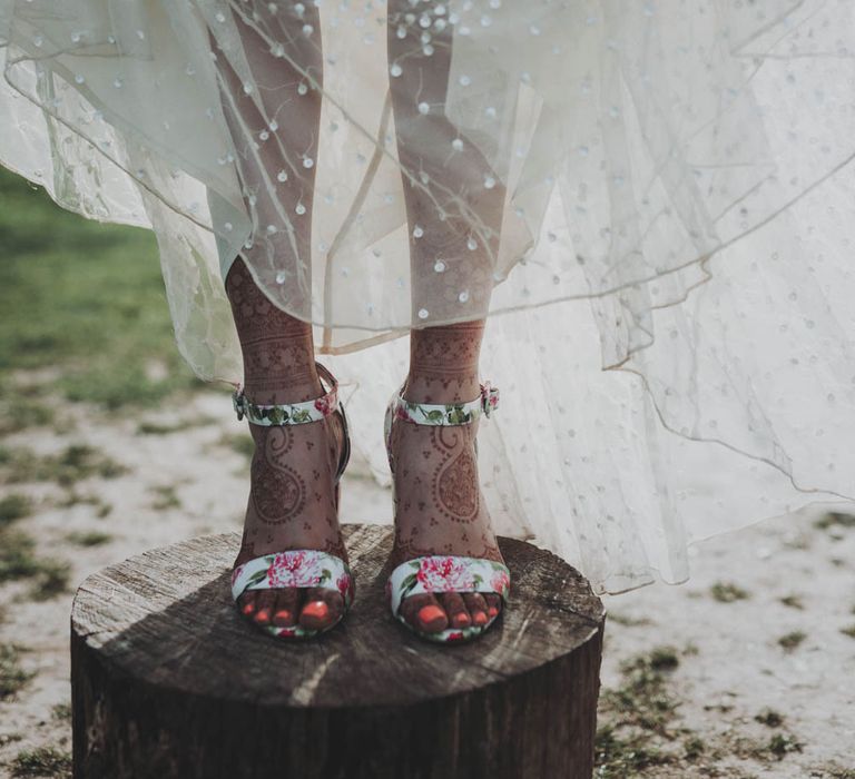 Non Religious Wedding With Indian & Spanish Cultural Traditions Bride In Simple Red Wedding Sari & ASOS Dress Images By Meghan Lorna