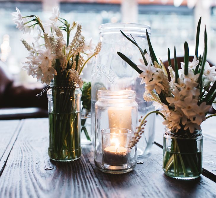 Jam Jar Flowers for Wedding