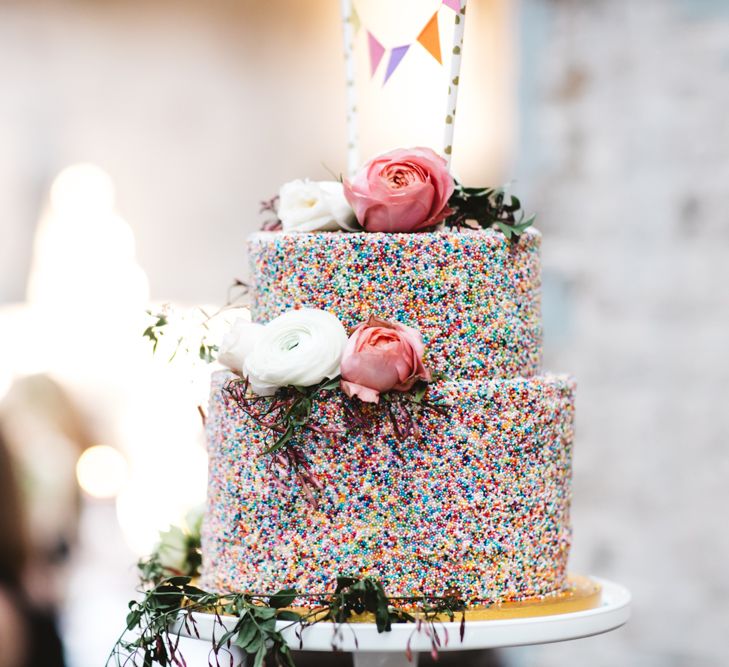 Confetti Wedding Cake With Hundreds & Thousands