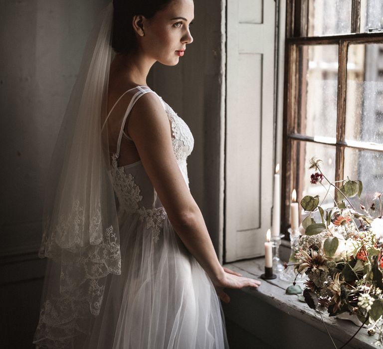 Veil by Daisy Sheldon // Dress by Katya Katya Shehurina // Styling by Beatnik Bride // Images by Benjamin Wheeler International Wedding Photographer