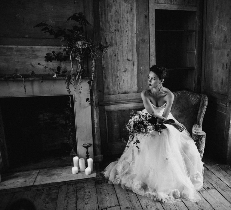 Corset & Skirt by Halfpenny London // Earrings by Pebble London // Styling by Beatnik Bride // Images by Benjamin Wheeler International Wedding Photographer