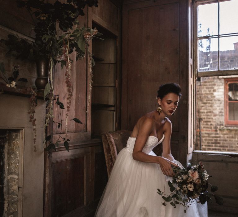 Corset & Skirt by Halfpenny London // Earrings by Pebble London // Styling by Beatnik Bride // Images by Benjamin Wheeler International Wedding Photographer