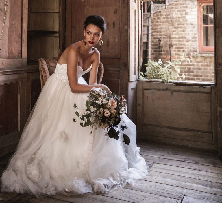 Corset & Skirt by Halfpenny London // Earrings by Pebble London // Styling by Beatnik Bride // Images by Benjamin Wheeler International Wedding Photographer