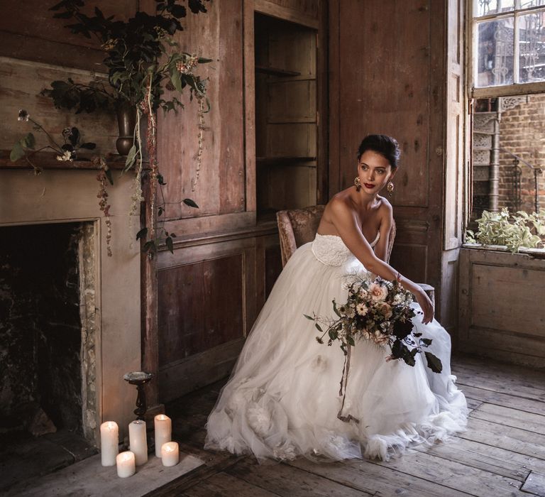 Corset & Skirt by Halfpenny London // Earrings by Pebble London // Styling by Beatnik Bride // Images by Benjamin Wheeler International Wedding Photographer