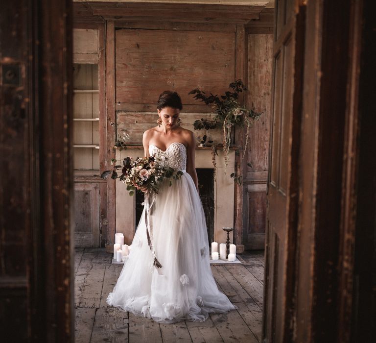 Corset & Skirt by Halfpenny London // Earrings by Pebble London // Styling by Beatnik Bride // Images by Benjamin Wheeler International Wedding Photographer