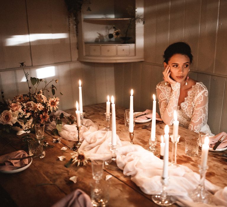 Dress by Katya Katya Shehurina // Earrings by Mimi Wade x Vicki Sarge // Ring by Pebble London // Styling by Beatnik Bride // Images by Benjamin Wheeler International Wedding Photographer