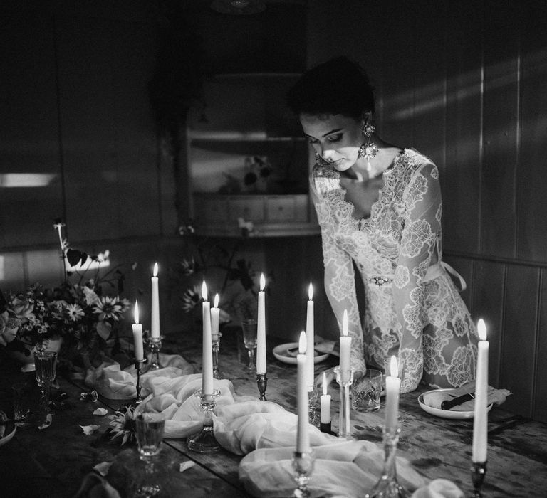 Dress by Katya Katya Shehurina // Earrings by Mimi Wade x Vicki Sarge // Ring by Pebble London // Styling by Beatnik Bride // Images by Benjamin Wheeler International Wedding Photographer