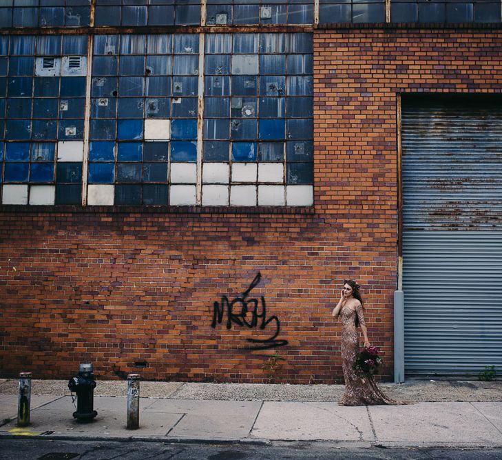 Urban Inspiration Shoot in New York City | Soho to Brooklyn Bridge | Suzanne Hardward Couture Gown | Deep Florals | Bonnie Jenkins Photography