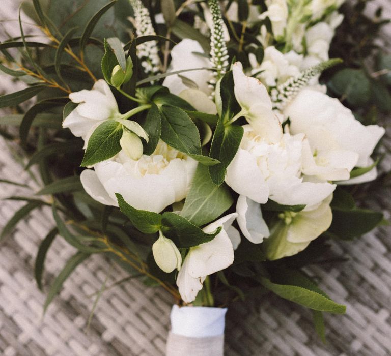 Greenery & White Flower Bouquet | The Harbour Church Portsmouth Wedding | Emily & Steve Photography