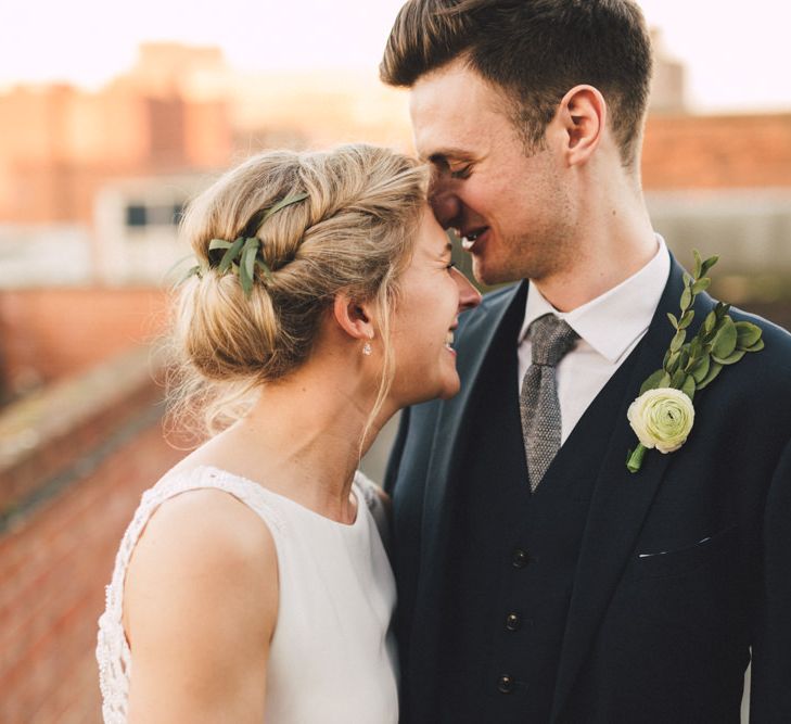 Bride in Pronovias Gown | Groom in Navy Reiss Suit | The Harbour Church Portsmouth Wedding | Emily & Steve Photography