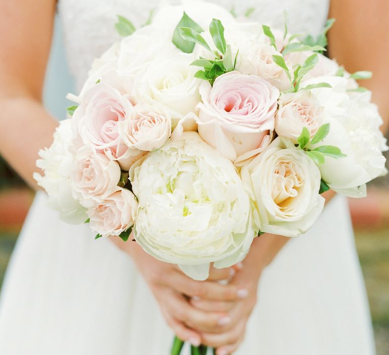 Pink & White Rose Wedding Bouquet