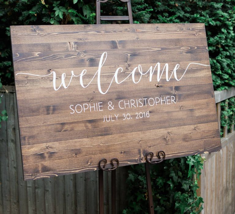 Wooden Welcome Sign