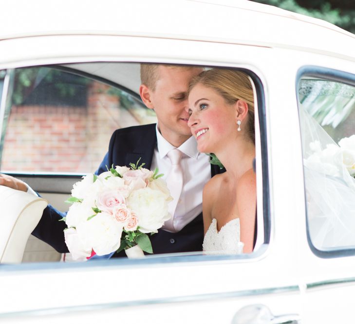 Bride & Groom Wedding Car Portrait