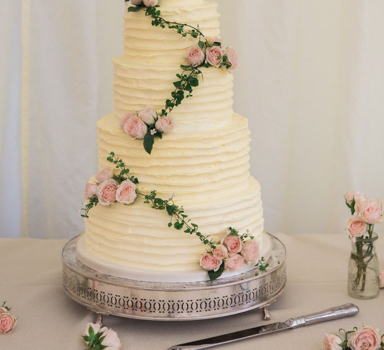 Homemade Elegant Buttercream Wedding Cake