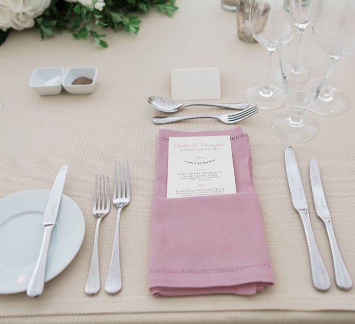 Pink Napkin Place Setting