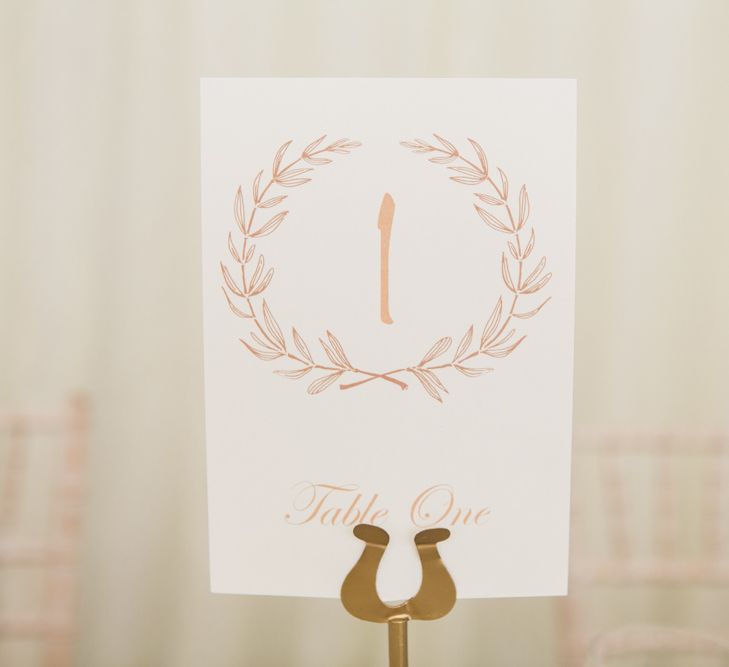 Laurels Table Number Wedding Stationery