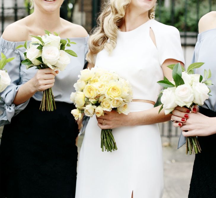 Pale Yellow Wedding Bouquets | Dasha Caffrey Photography