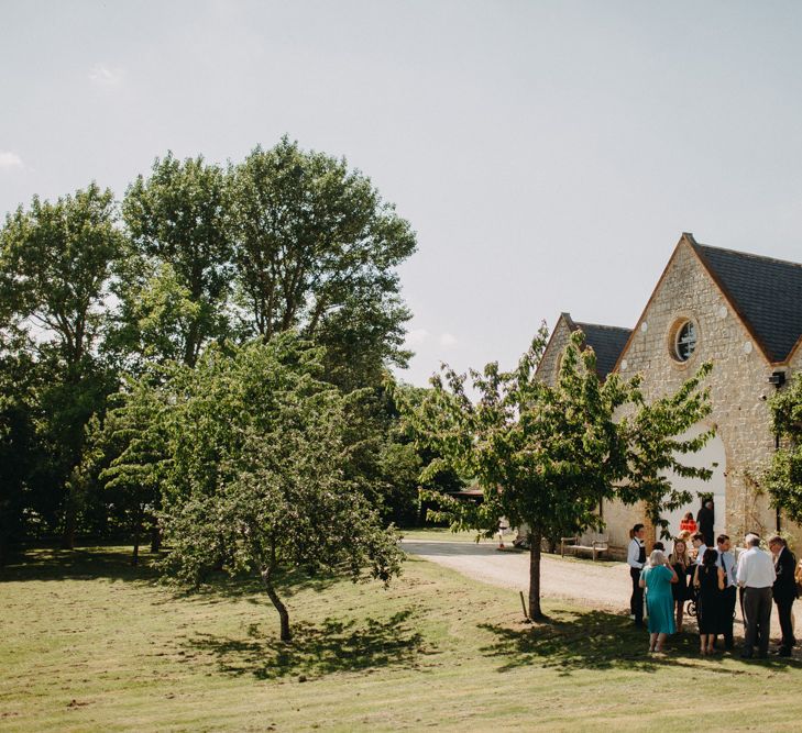 DIY Rustic Wedding At Longbourn Barn Warwickshire With Bride In Claire Pettibone With Reception Catered By The Family & Images By Frances Sales