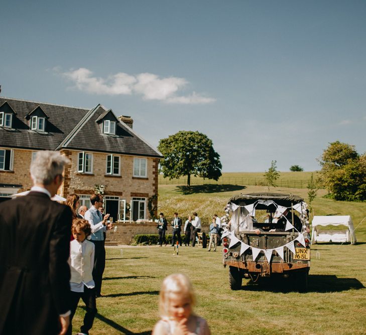 DIY Rustic Wedding At Longbourn Barn Warwickshire With Bride In Claire Pettibone With Reception Catered By The Family & Images By Frances Sales