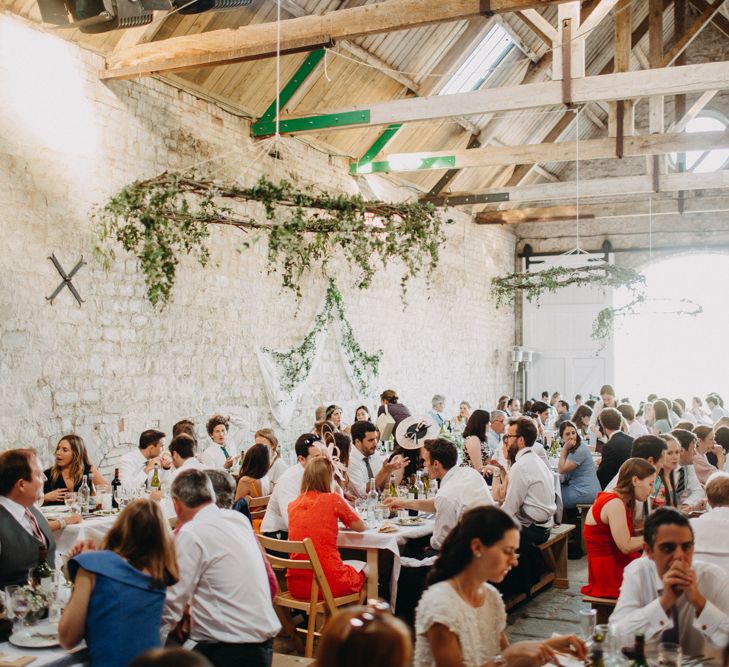 DIY Rustic Wedding At Longbourn Barn Warwickshire With Bride In Claire Pettibone With Reception Catered By The Family & Images By Frances Sales