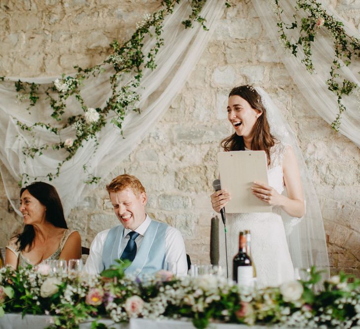 DIY Rustic Wedding At Longbourn Barn Warwickshire With Bride In Claire Pettibone With Reception Catered By The Family & Images By Frances Sales