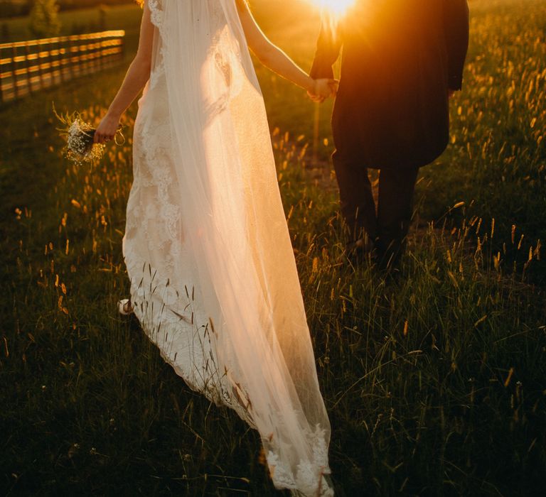 DIY Rustic Wedding At Longbourn Barn Warwickshire With Bride In Claire Pettibone With Reception Catered By The Family & Images By Frances Sales