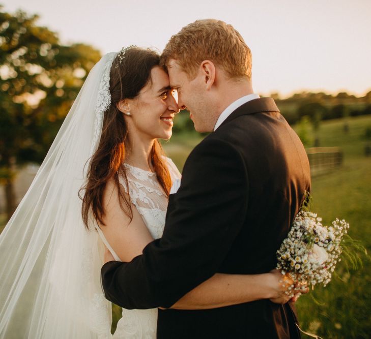 DIY Rustic Wedding At Longbourn Barn Warwickshire With Bride In Claire Pettibone With Reception Catered By The Family & Images By Frances Sales