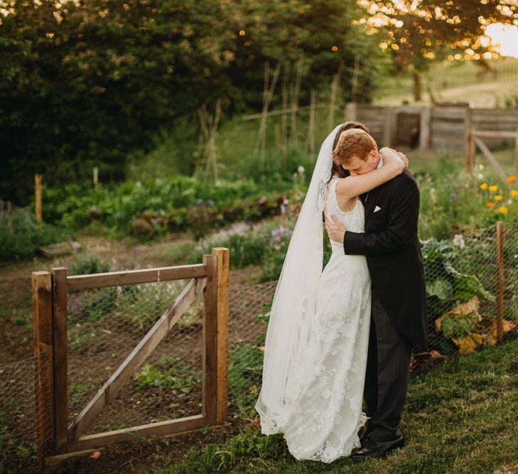 DIY Rustic Wedding At Longbourn Barn Warwickshire With Bride In Claire Pettibone With Reception Catered By The Family & Images By Frances Sales