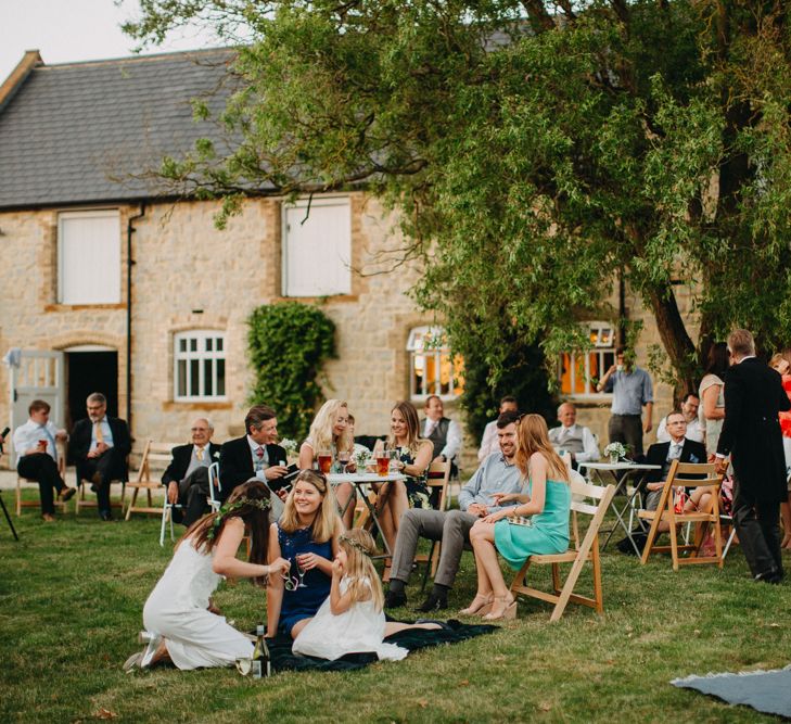 DIY Rustic Wedding At Longbourn Barn Warwickshire With Bride In Claire Pettibone With Reception Catered By The Family & Images By Frances Sales