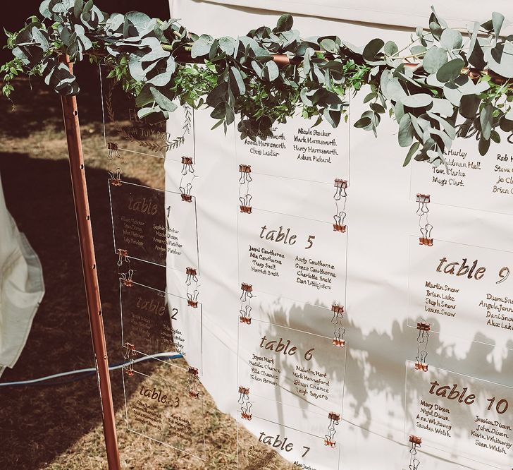 Rustic Table Plan With Foliage