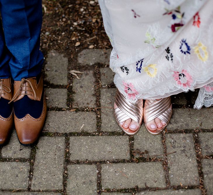 Bride in Floral Dress