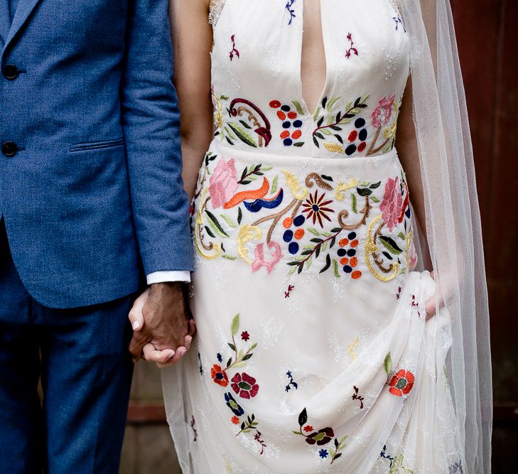 Bride in Floral Dress