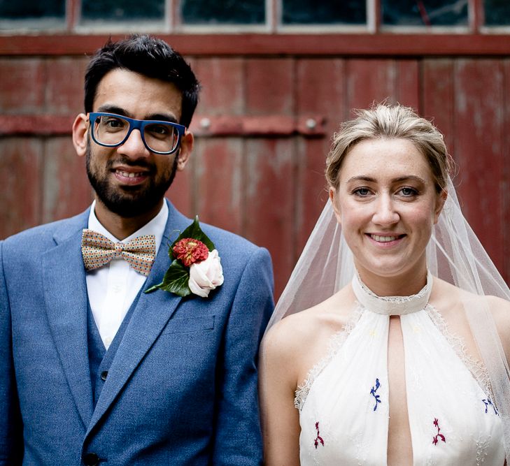 Bride in Floral Dress