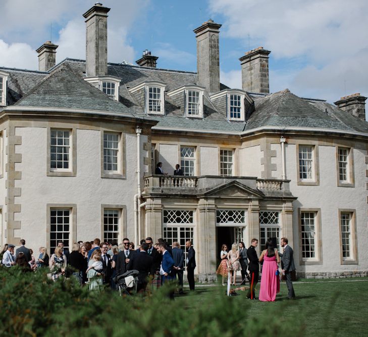 Outdoor Wedding In Scotland With Burgundy, Pink & Navy Colour Scheme Images From Caro Weiss Photography & Bespoke Stationery From de Winton Paper Co