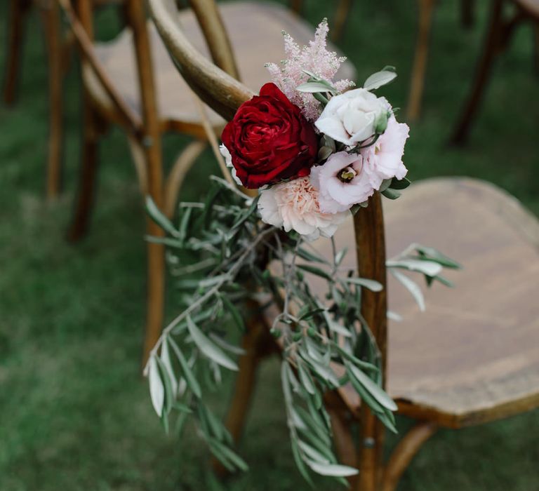 Outdoor Wedding In Scotland With Burgundy, Pink & Navy Colour Scheme Images From Caro Weiss Photography & Bespoke Stationery From de Winton Paper Co