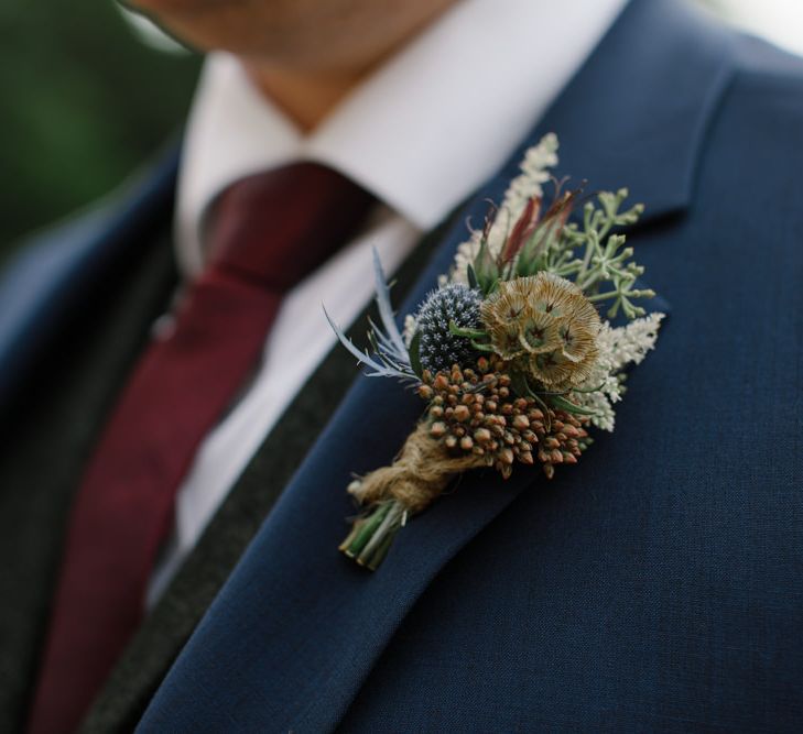 Outdoor Wedding In Scotland With Burgundy, Pink & Navy Colour Scheme Images From Caro Weiss Photography & Bespoke Stationery From de Winton Paper Co