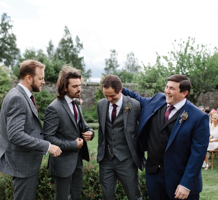 Outdoor Wedding In Scotland With Burgundy, Pink & Navy Colour Scheme Images From Caro Weiss Photography & Bespoke Stationery From de Winton Paper Co