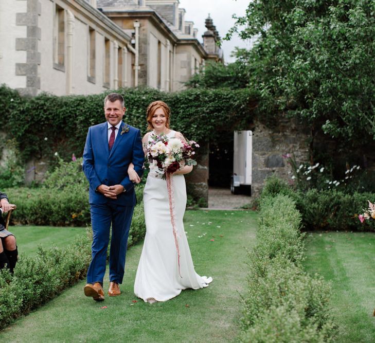 Outdoor Wedding In Scotland With Burgundy, Pink & Navy Colour Scheme Images From Caro Weiss Photography & Bespoke Stationery From de Winton Paper Co