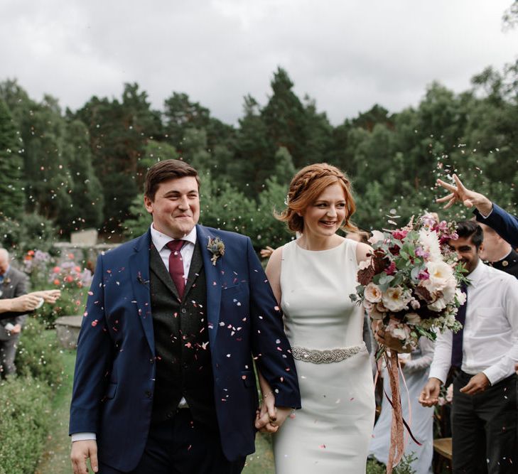 Outdoor Wedding In Scotland With Burgundy, Pink & Navy Colour Scheme Images From Caro Weiss Photography & Bespoke Stationery From de Winton Paper Co