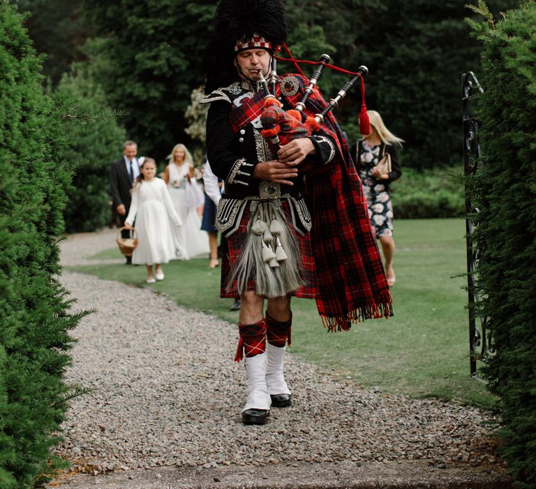 Outdoor Wedding In Scotland With Burgundy, Pink & Navy Colour Scheme Images From Caro Weiss Photography & Bespoke Stationery From de Winton Paper Co