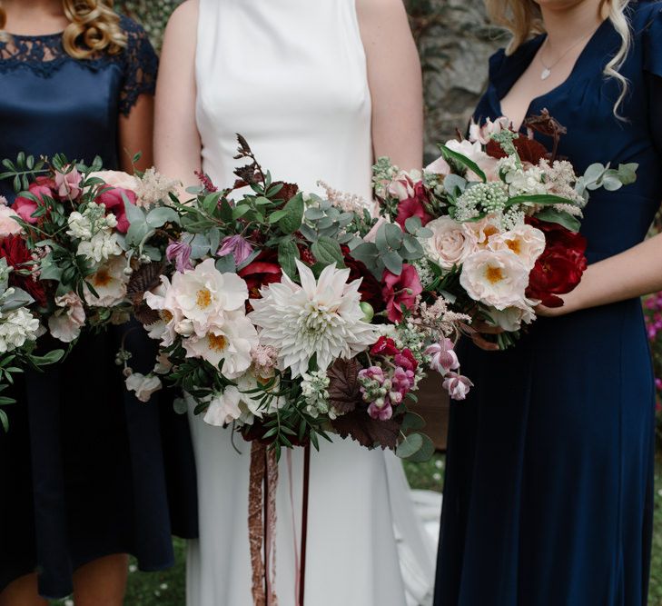 Outdoor Wedding In Scotland With Burgundy, Pink & Navy Colour Scheme Images From Caro Weiss Photography & Bespoke Stationery From de Winton Paper Co