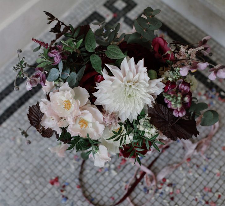 Outdoor Wedding In Scotland With Burgundy, Pink & Navy Colour Scheme Images From Caro Weiss Photography & Bespoke Stationery From de Winton Paper Co