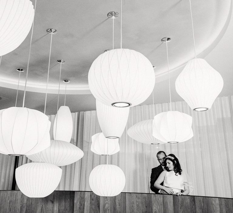 Bride in Jesús Peiró Wedding Dress & Groom | Village Underground Wedding London | Babb Photo