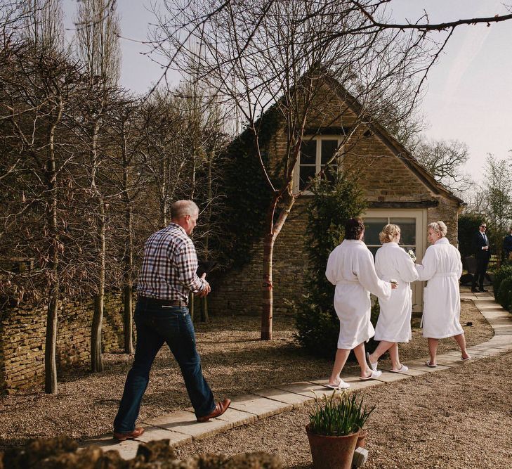 Bridesmaids in White Dressing Gowns | Andy Gaines Photography | Thompson Granger Films