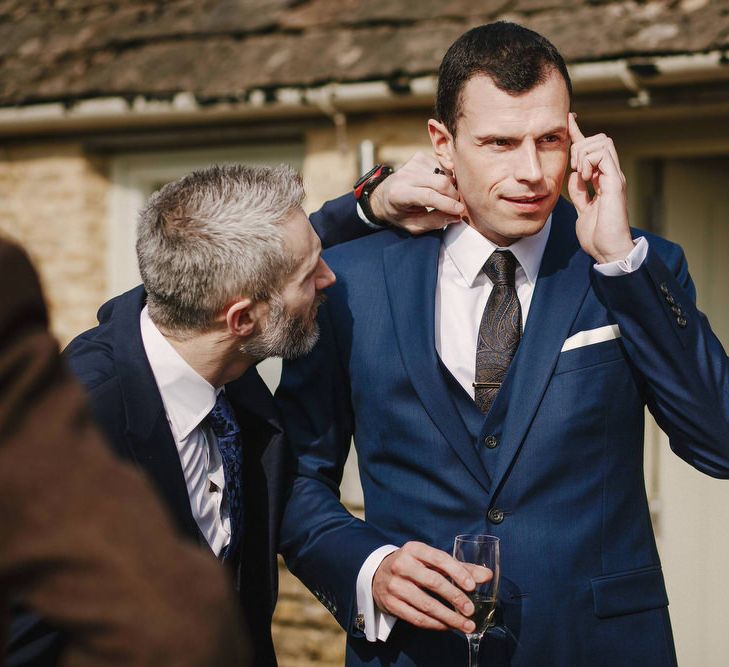 Groom in Navy Suit | Andy Gaines Photography | Thompson Granger Films