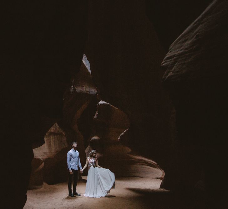 Dried Flower Crowns from Sophie & Luna | Antelope Canyon Arizona Elopement | Image by <a href="https://www.nataliejweddings.com/" target="_blank">Natalie J Weddings Photography</a>